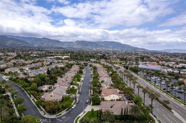 bird's eye view with a mountain view and a residential view