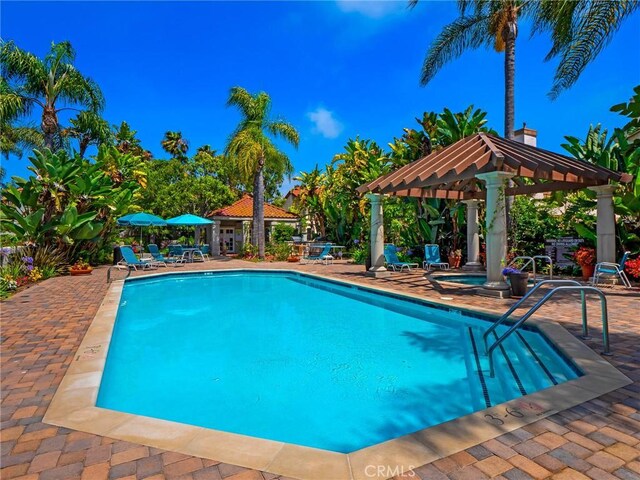 4752 Tiara Dr Unit 103, Huntington Beach, CA 92649 - community pool with a gazebo and a patio area
