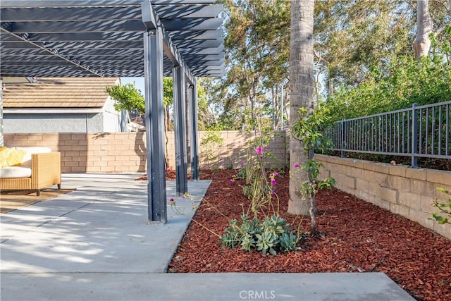 view of yard featuring a fenced backyard and a patio