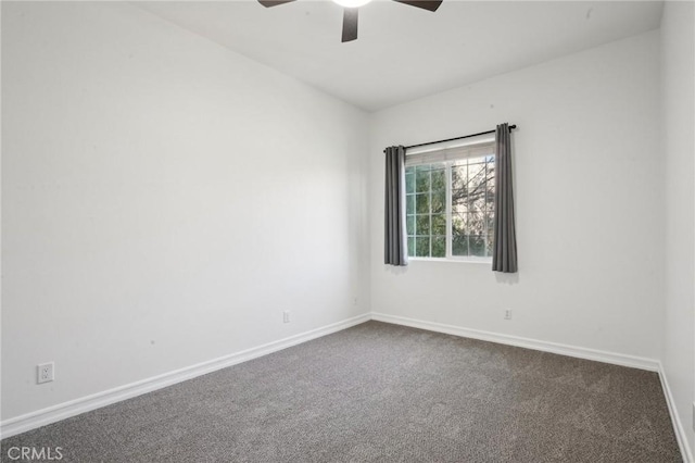 28846 Yosemite Pl, Canyon Lake, CA 92587 - empty room featuring a ceiling fan and dark colored carpet