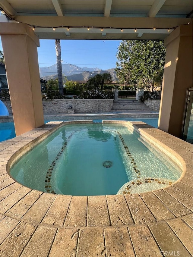 pool with a mountain view