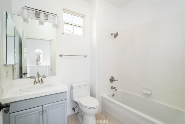 5935 Playa Vista Dr Unit 307, Playa Vista, CA 90094 - bathroom featuring toilet, shower / tub combination, tile patterned flooring, and vanity