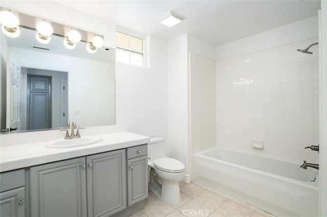 5935 Playa Vista Dr Unit 307, Playa Vista, CA 90094 - full bath with tile patterned flooring, vanity, toilet,  shower combination, and visible vents