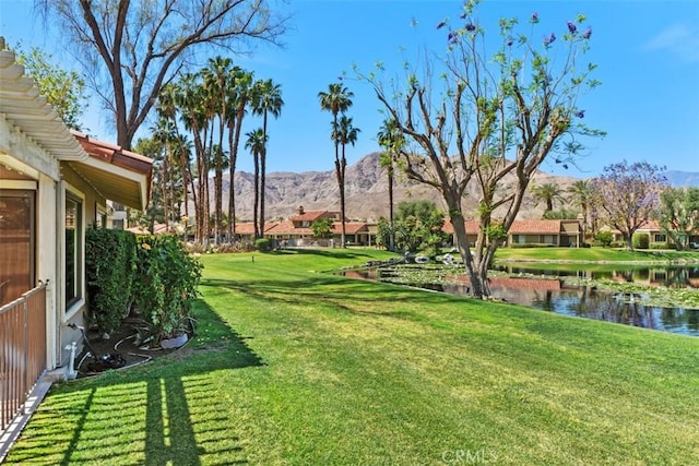 74 Tennis Club Dr, Rancho Mirage, CA 92270 - view of yard featuring a water and mountain view and a residential view