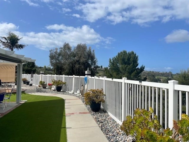 view of yard with fence