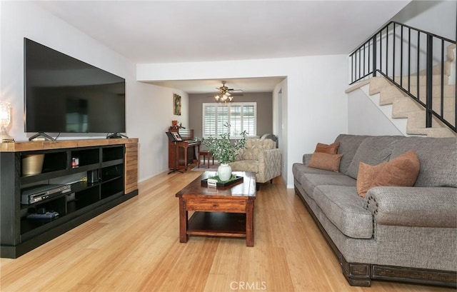 1337 Oakheath Dr, Harbor City, CA 90710 - living room featuring wood finished floors and stairs