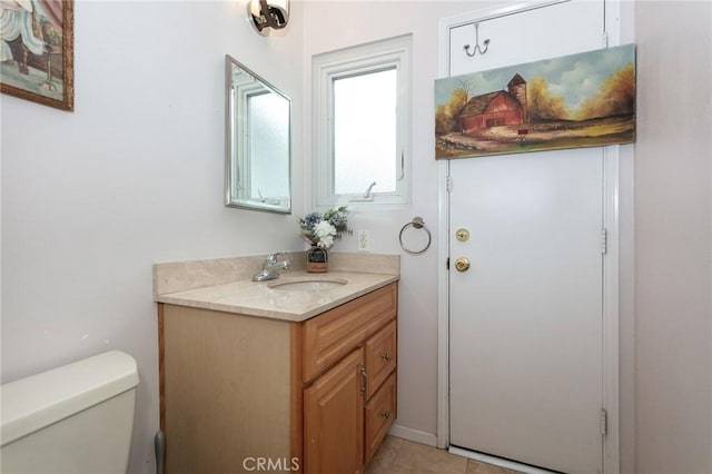 1337 Oakheath Dr, Harbor City, CA 90710 - bathroom featuring toilet, vanity, and tile patterned flooring