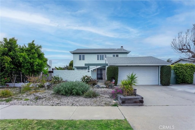 1337 Oakheath Dr, Harbor City, CA 90710 - traditional-style house with concrete driveway, stucco siding, an attached garage, and fence