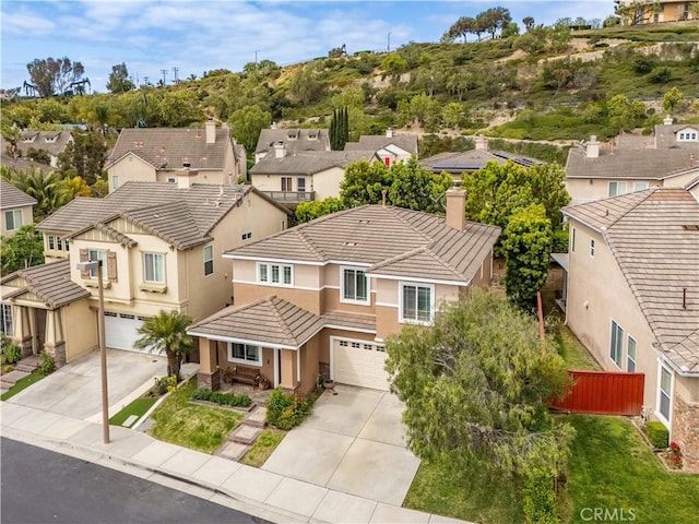 aerial view featuring a residential view