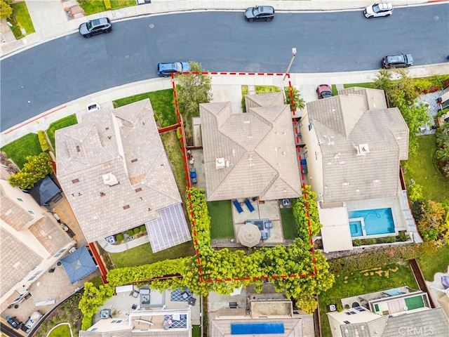 bird's eye view with a residential view
