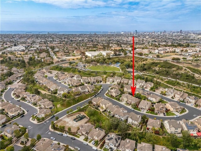 drone / aerial view with a residential view