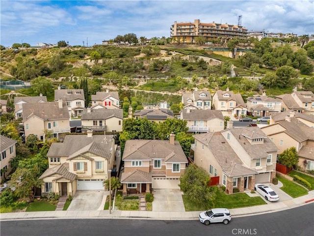 aerial view featuring a residential view