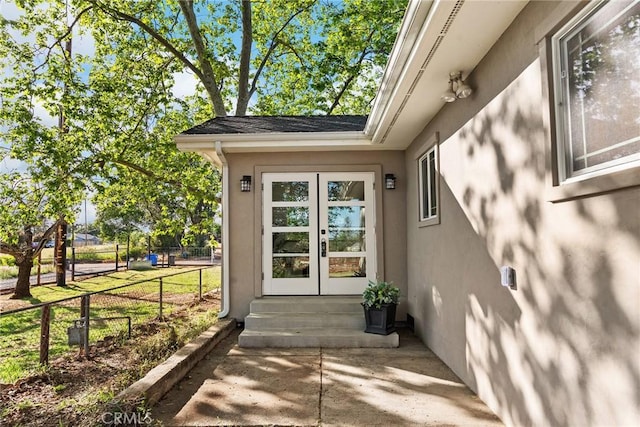 5222 Foster Rd, Paradise, CA 95969 - entrance to property featuring french doors, fence, and stucco siding