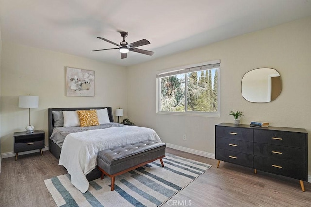 2161 Stonefield Pl, Riverside, CA 92506 - bedroom with baseboards, a ceiling fan, and light wood-style flooring