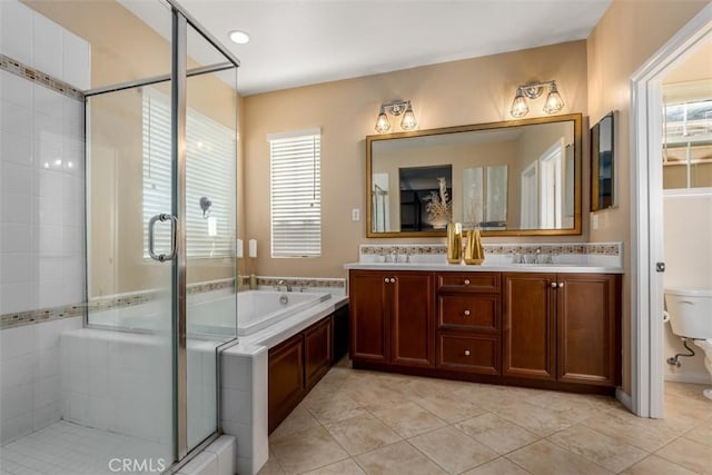 54 Revell Cir, Buena Park, CA 90620 - full bath with plenty of natural light, toilet, a shower stall, and a bath