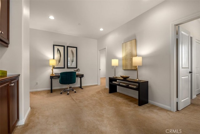 54 Revell Cir, Buena Park, CA 90620 - office area with light carpet, baseboards, and recessed lighting