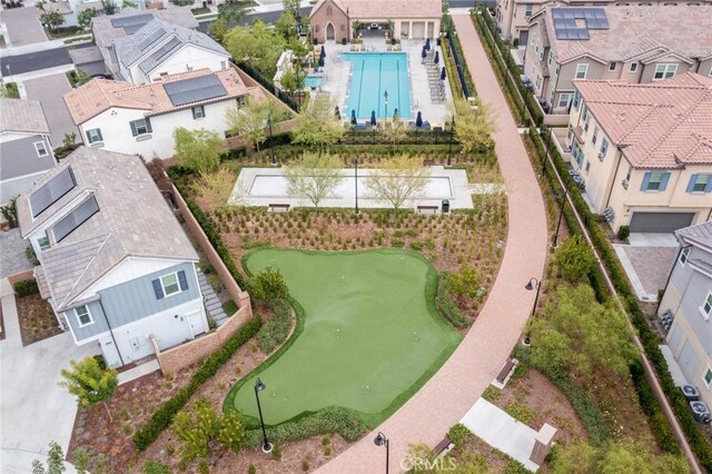 drone / aerial view featuring a residential view