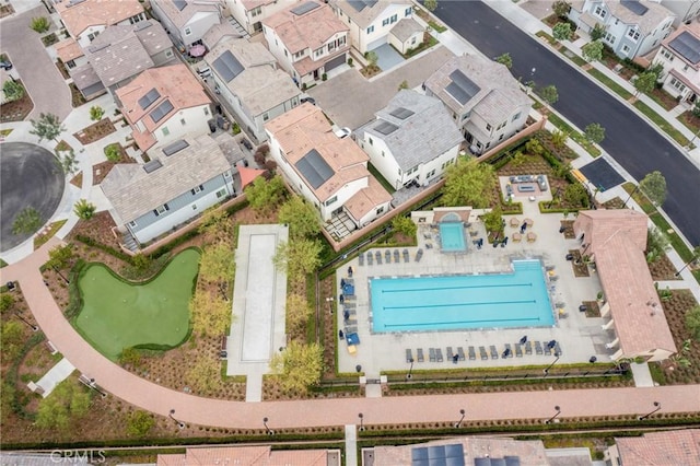 bird's eye view with a residential view
