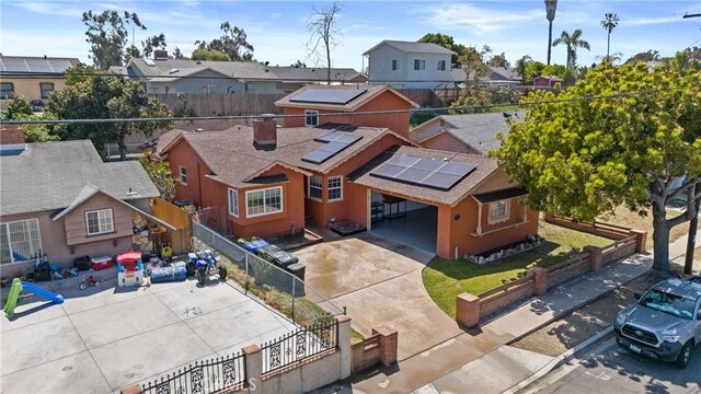 drone / aerial view with a residential view