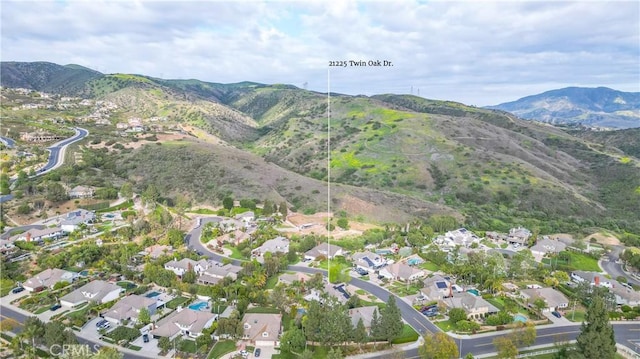 exterior space featuring a mountain view and a residential view