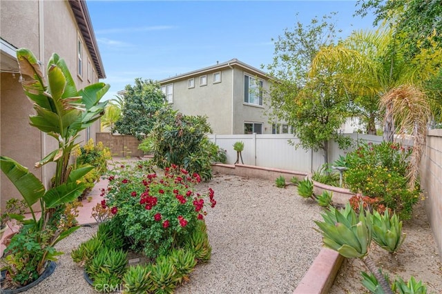view of yard with a fenced backyard and a patio area