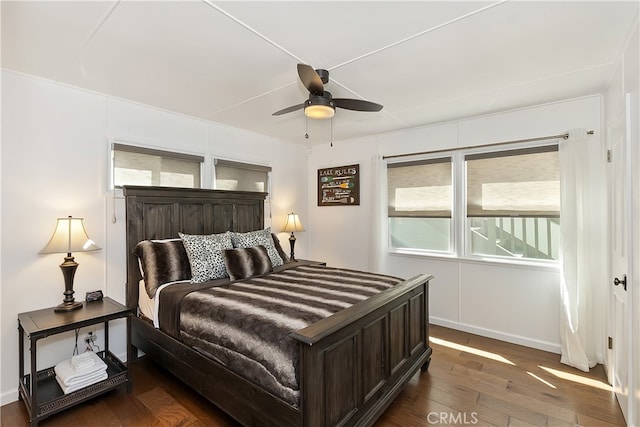 28898 Palisades Dr, Lake Arrowhead, CA 92352 - bedroom featuring hardwood / wood-style floors and a ceiling fan