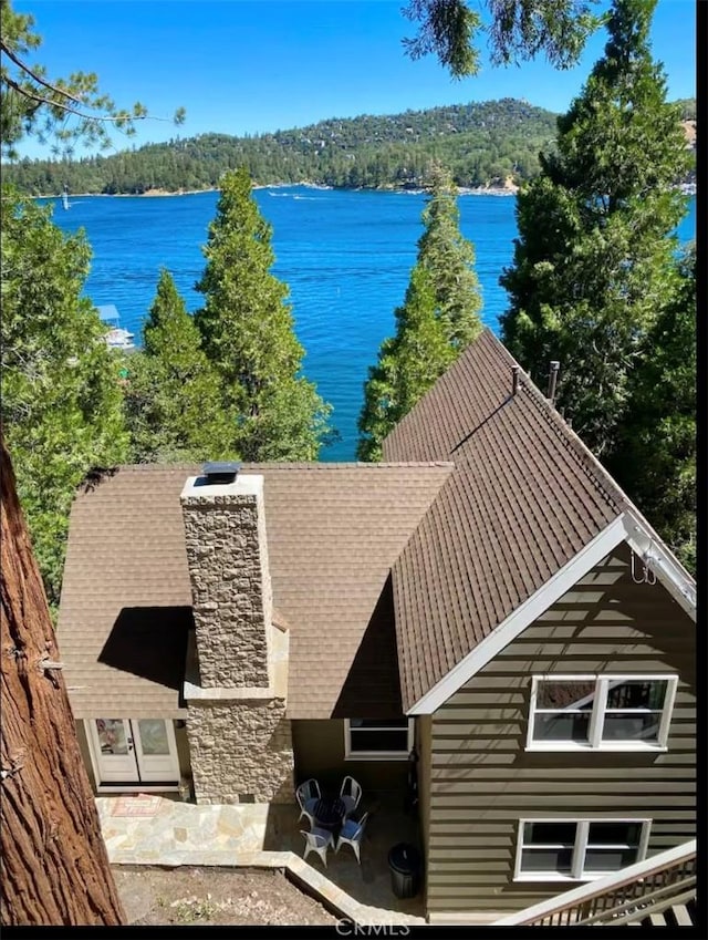 28898 Palisades Dr, Lake Arrowhead, CA 92352 - view from above of property with a large body of water