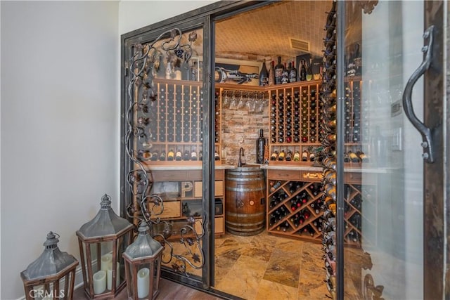 view of wine room