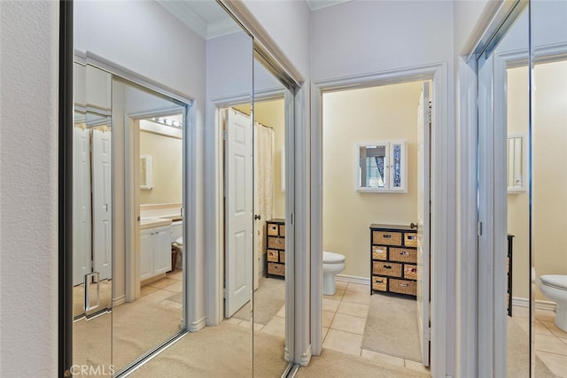 28 Malibu, Irvine, CA 92602 - full bathroom featuring crown molding and tile patterned floors