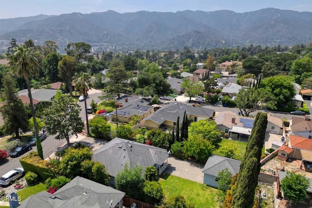 bird's eye view with a mountain view and a residential view