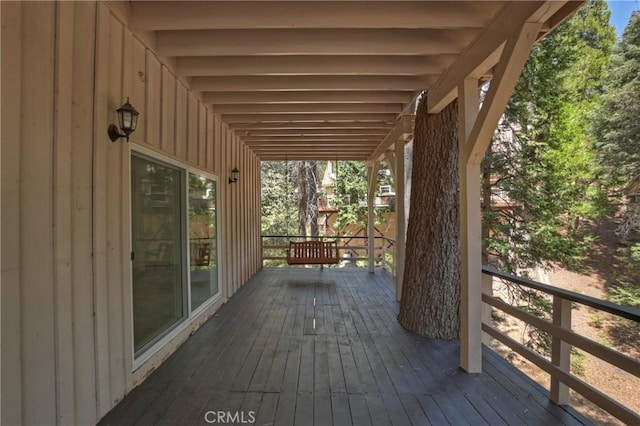 377 Hillside Rd, Lake Arrowhead, CA 92352 - view of wooden terrace