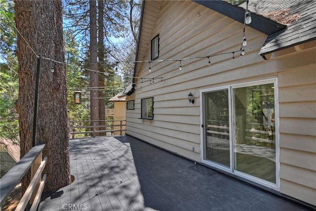 377 Hillside Rd, Lake Arrowhead, CA 92352 - view of side of property featuring a wooden deck