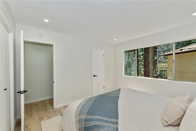 377 Hillside Rd, Lake Arrowhead, CA 92352 - bedroom with light wood-style floors and recessed lighting