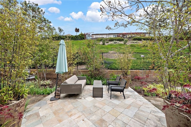 view of patio / terrace featuring a fenced backyard