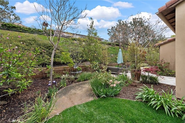 view of yard with fence