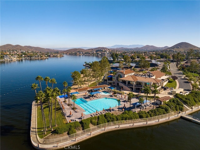 30156 Yellow Feather Dr, Canyon Lake, CA 92587 - bird's eye view of a water and mountain view and a pool