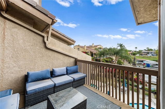 balcony with a residential view