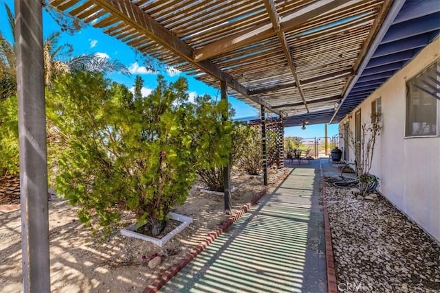 view of patio / terrace featuring a pergola