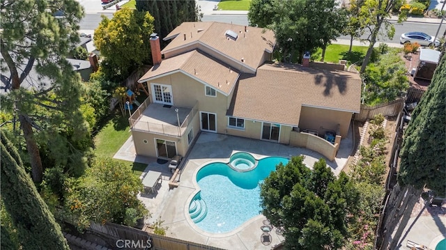 2173 Ranchwood Pl, Riverside, CA 92506 - view from above of property with a pool