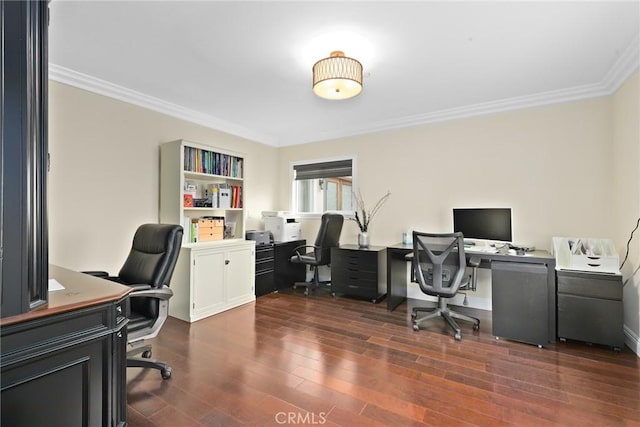 65 W Lemon Ave, Arcadia, CA 91007 - office area with crown molding and dark wood-style floors