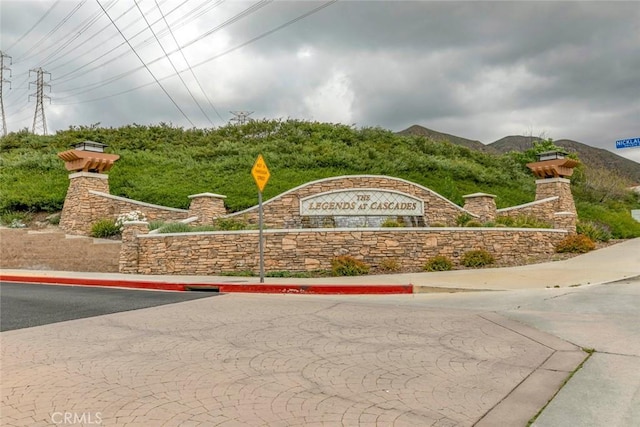 view of community sign