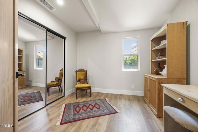 1820 Ramona Dr, Camarillo, CA 93010 - living area featuring baseboards, visible vents, plenty of natural light, and light wood-style floors
