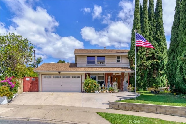 24851 Stem Ave, Lake Forest, CA 92630 - traditional home with an attached garage, concrete driveway, and covered porch