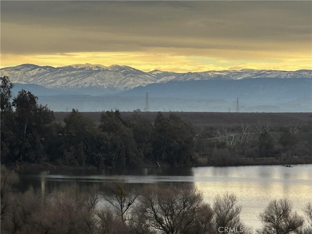 property view of water featuring a mountain view