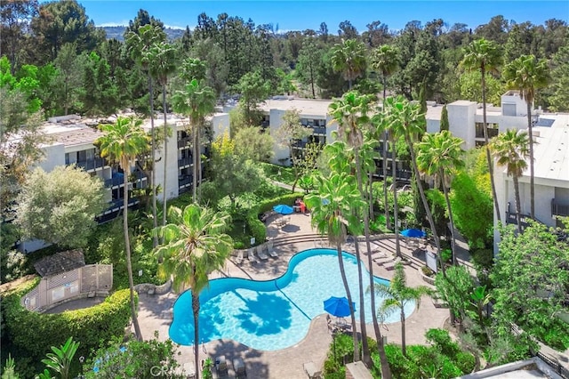 community pool with a patio