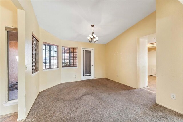 15631 Via Cartagena St, Hesperia, CA 92345 - unfurnished room featuring a notable chandelier and carpet floors