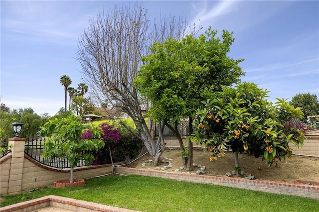 view of yard with fence