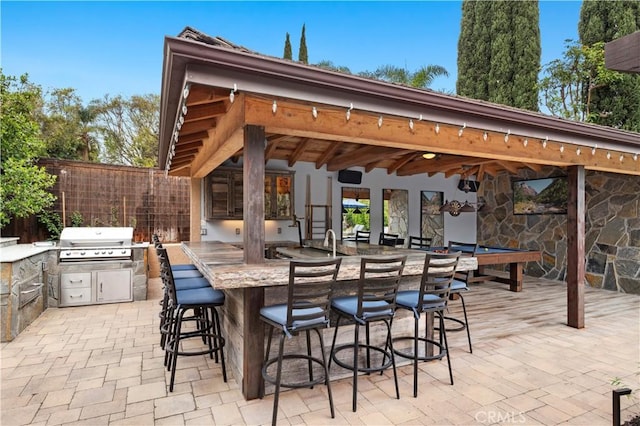 2291 Pavillion Dr, North Tustin, CA 92705 - view of patio / terrace featuring fence, area for grilling, and outdoor wet bar