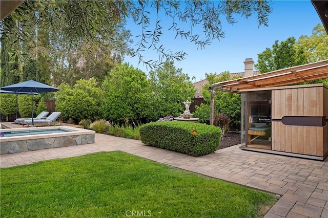 2291 Pavillion Dr, North Tustin, CA 92705 - view of yard with an in ground hot tub and a patio area