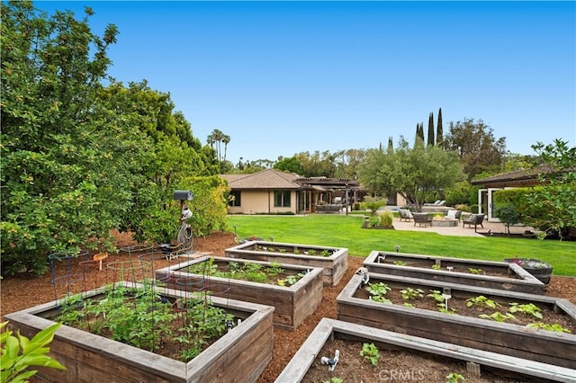 2291 Pavillion Dr, North Tustin, CA 92705 - view of yard featuring a patio and a vegetable garden
